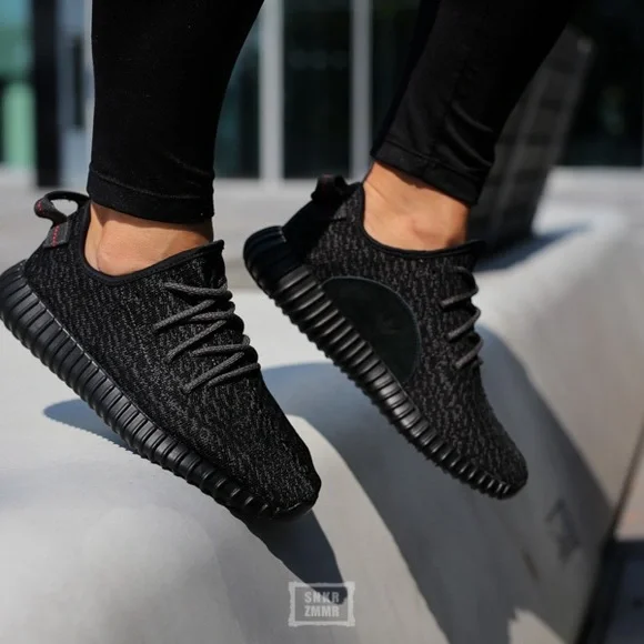 Yeezy x Adidas Pirate Black 350 Boost Sneakers - Picture 1 of 9